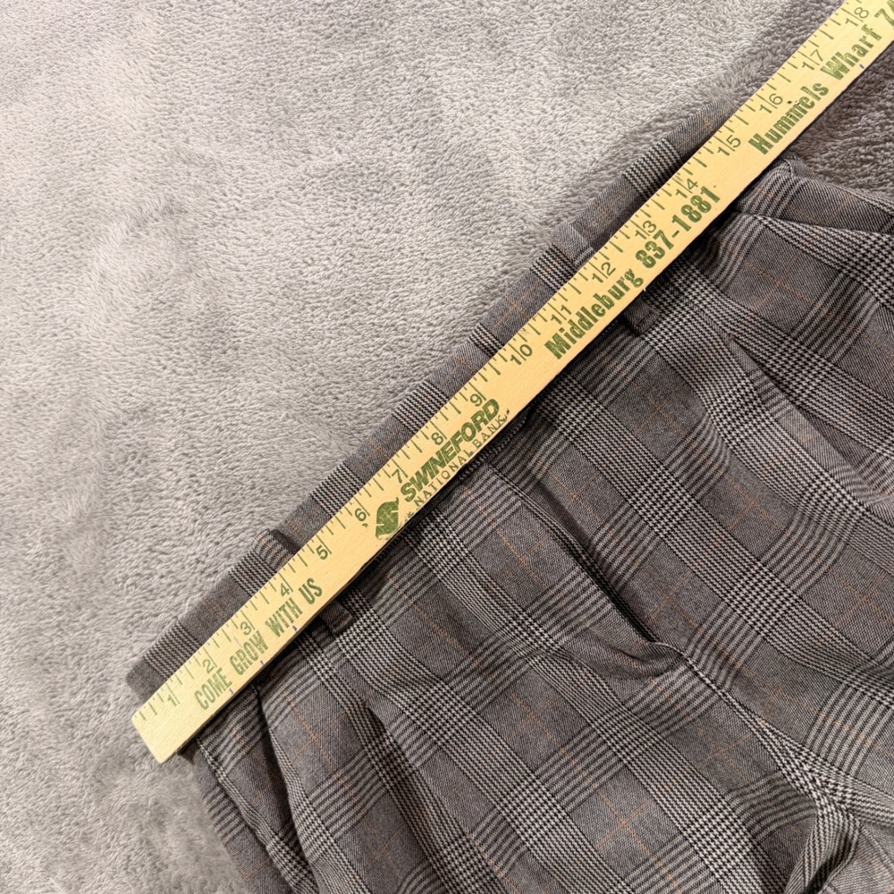 American Eagle Wide Leg Trouser Womens 4 Grey Glen Plaid Stretch High Rise Pant - Picture 5 of 11